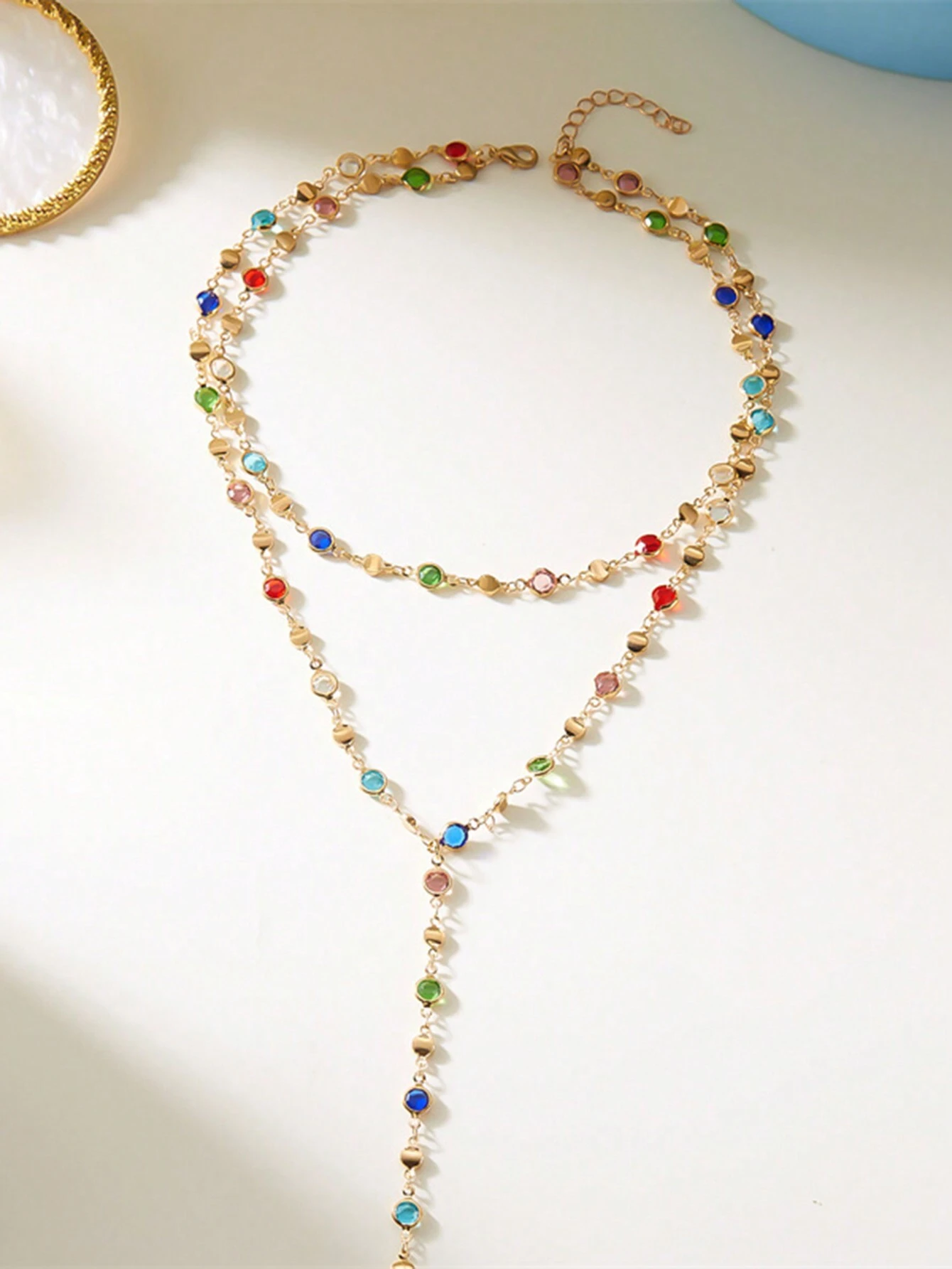 1pc Fashionable Colorful Tassel Necklace, Unique Y-Shaped Necklace - Image 4