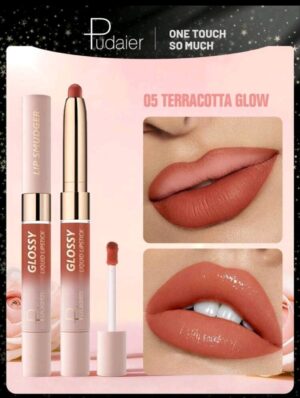 Pudaier 2-In-1 Matte Lipstick & Gloss: Dual Effects Of Matte & Shine, Long-Lasting & Smudge-Proof Lip #05