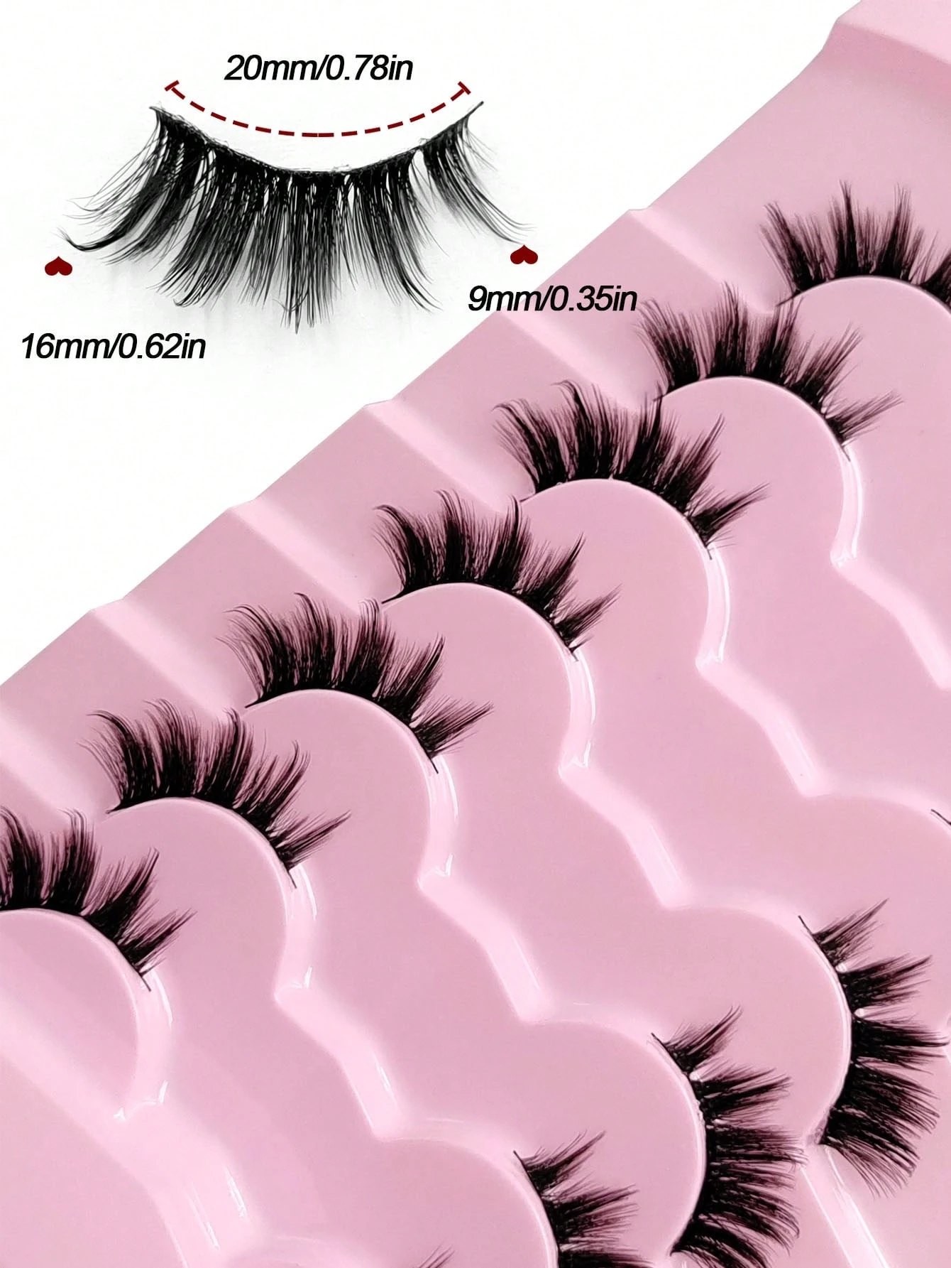 Rikuaild 7 Pairs Natural Look Half-Lash False Eyelashes, Fluffy Soft Cat Eye Style - Image 3