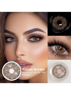 1 Pair Brown Disposable Small Diameter Lens, Contact Lenses For Daily