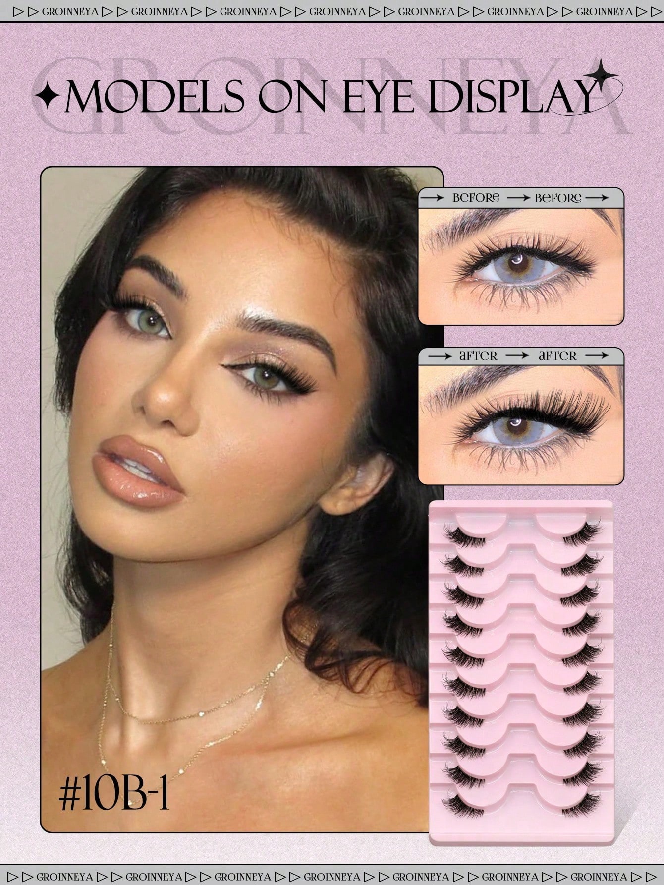 10 Pairs Half False Eyelashes Clear Band Cat Eye False Eyelashes Short Soft 3D Faux Mink - Image 2