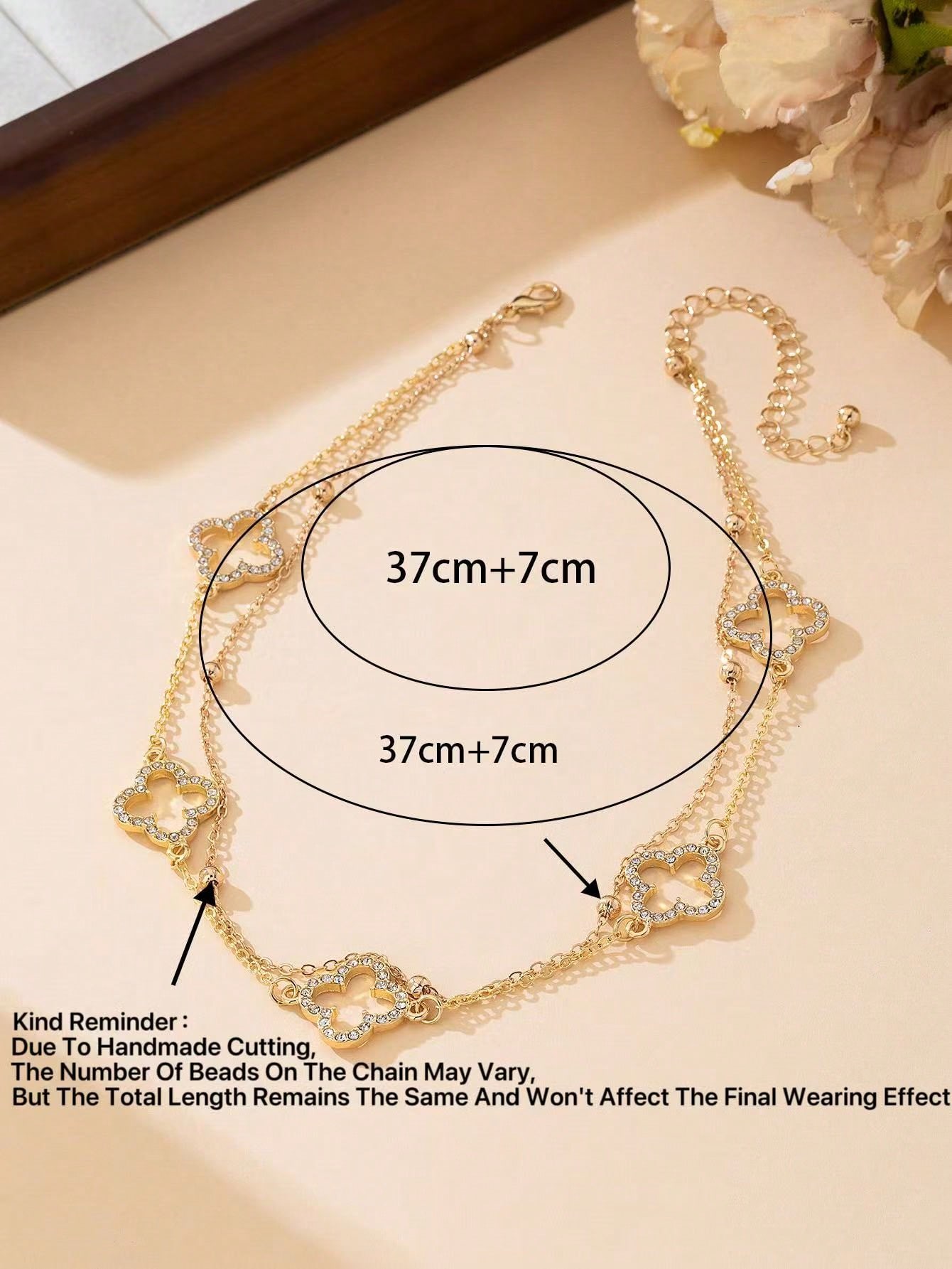 1pc Luxurious Hollow Clover Pendant Necklace For Women - Image 3