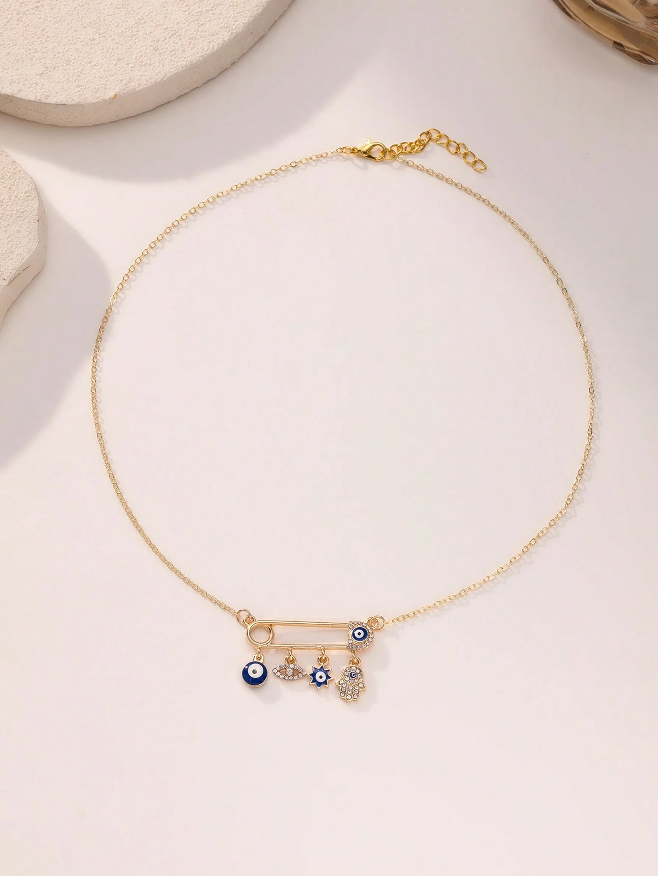 1pc Plated Gold Pendant Necklace, Middle Eastern Arabic Women Necklace - Image 3