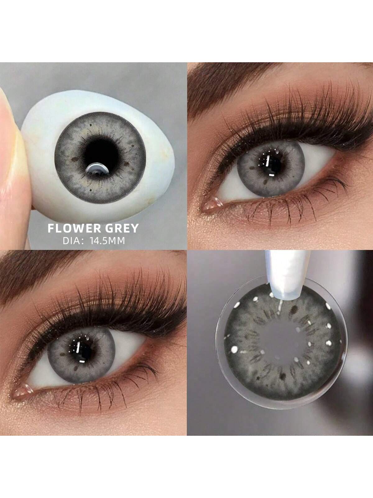 2pcs Gray-Brown Color Cosmetic Contact Lenses