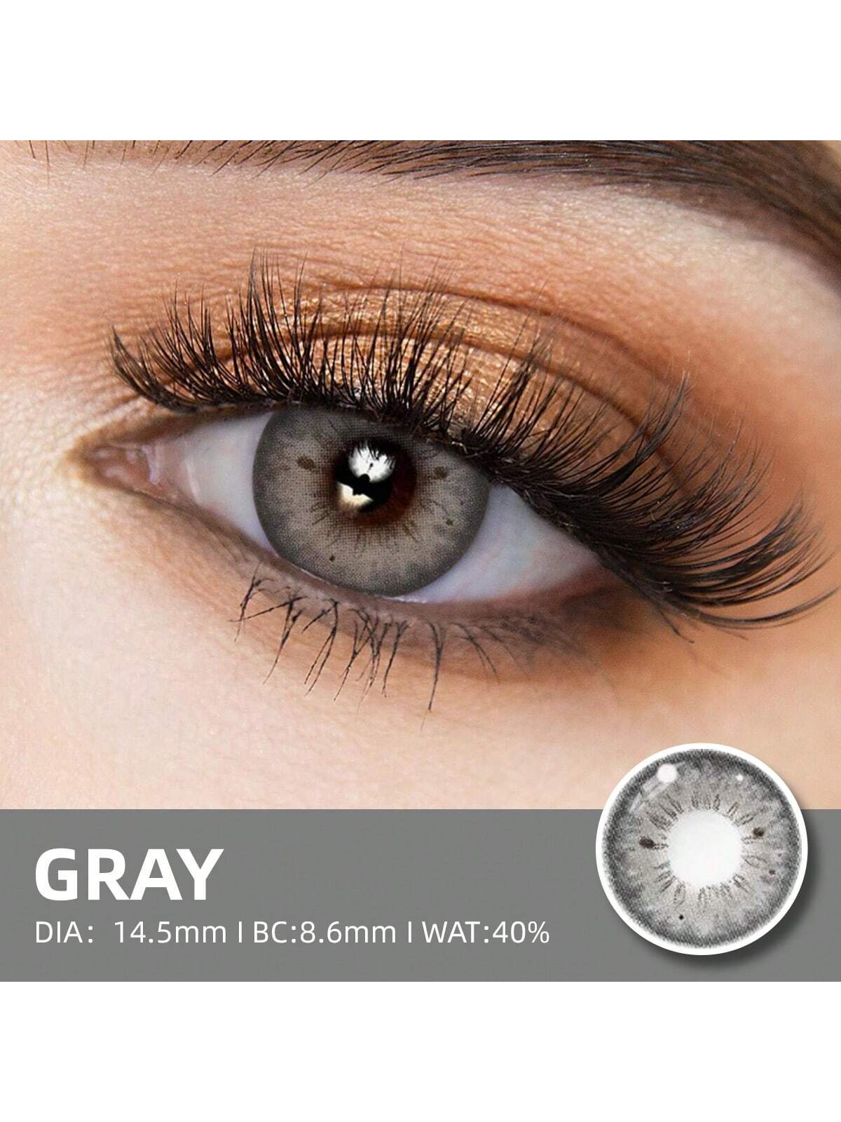 2pcs Gray-Brown Color Cosmetic Contact Lenses - Image 2