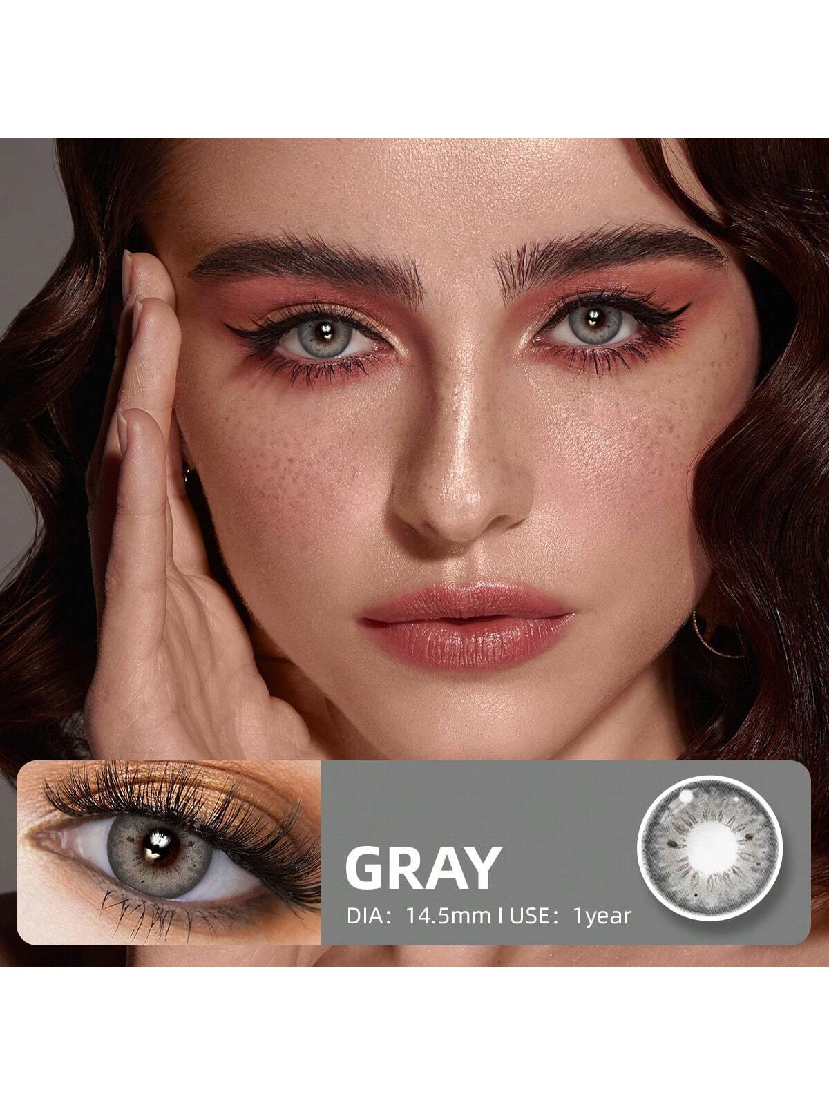 2pcs Gray-Brown Color Cosmetic Contact Lenses - Image 3