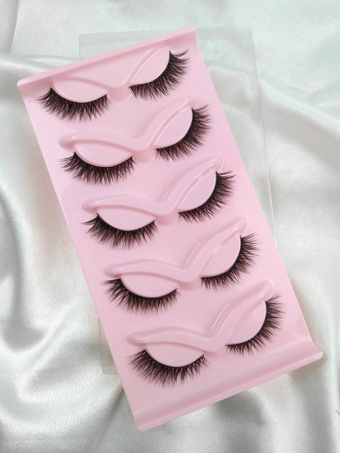 5 Pairs False Eyelashes Striped Fluffy Cat Eye Lashes, C Curl Natural Look - Image 3