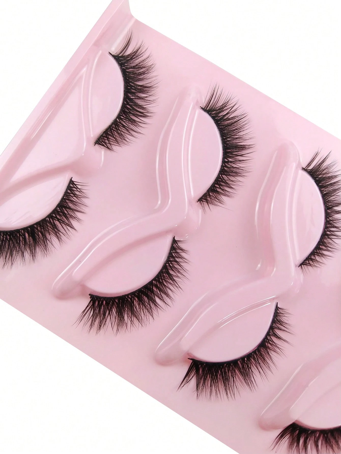 5 Pairs False Eyelashes Striped Fluffy Cat Eye Lashes, C Curl Natural Look - Image 4