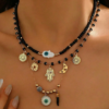 3pcs/Set Bohemian Style Fashion Necklace With Eye Hand Star