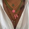 4pcs Bohemian Fish, Flower, Love Charm Pendant Multilayer Necklace Set Colorful Braided Rope Necklace