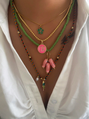 4pcs Bohemian Fish, Flower, Love Charm Pendant Multilayer Necklace Set Colorful Braided Rope Necklace
