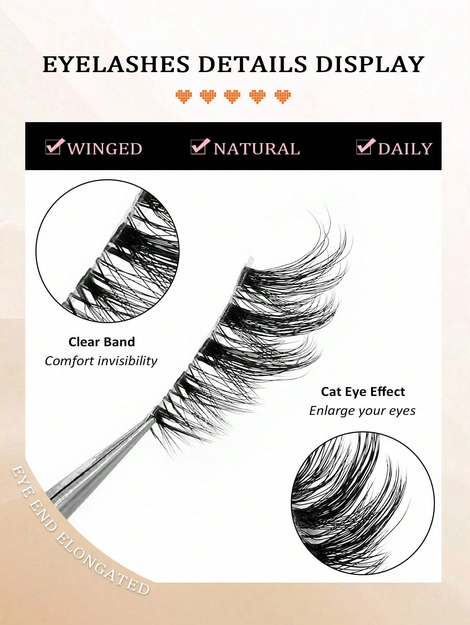 7 Pairs Half-Strip Cat Eye False Eyelashes - Image 7