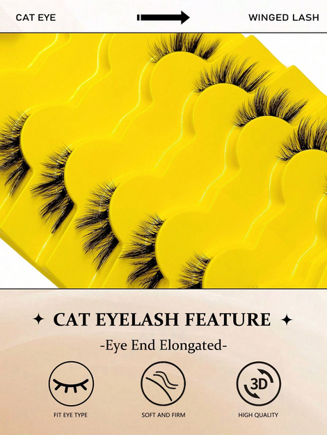 7 Pairs Half-Strip Cat Eye False Eyelashes - Image 6