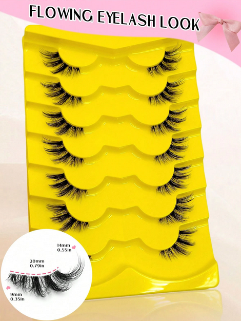 7 Pairs Half-Strip Cat Eye False Eyelashes - Image 4