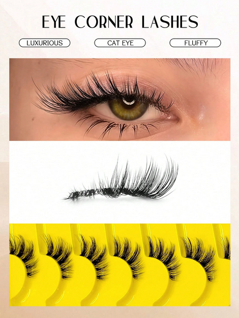 7 Pairs Half-Strip Cat Eye False Eyelashes - Image 2