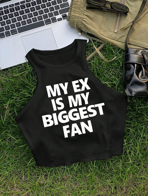 Comfortcana Slogan Printed Casual Tank Top For Summer - Image 3